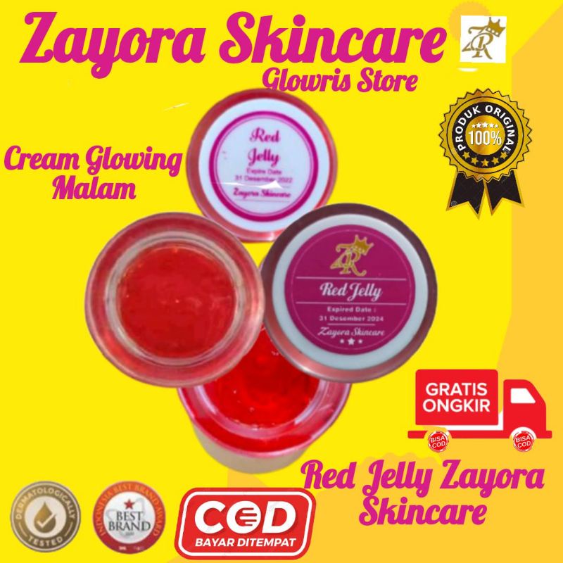 Ready Stok [ COD] Red Jelly Glowing Zayora Skincare 1000% Ori