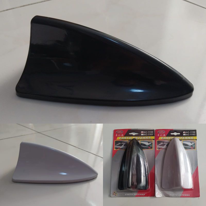 Antena Mobil Sirip Hiu Hybrid Shark Fin Universal Hitam Putih