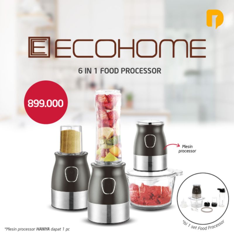 Echohome Food Processor multifungsi 6 in 1