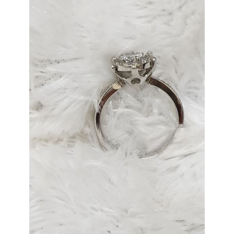 cincin wanita  silver mata zircon