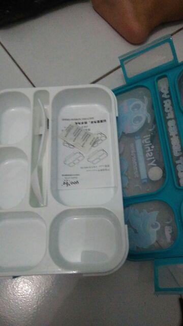 Sale Promo !! Lunchbox Yooyee 589 Pink Blue Bento 5 Sekat - Kotak Bekal Anti Tumpah
