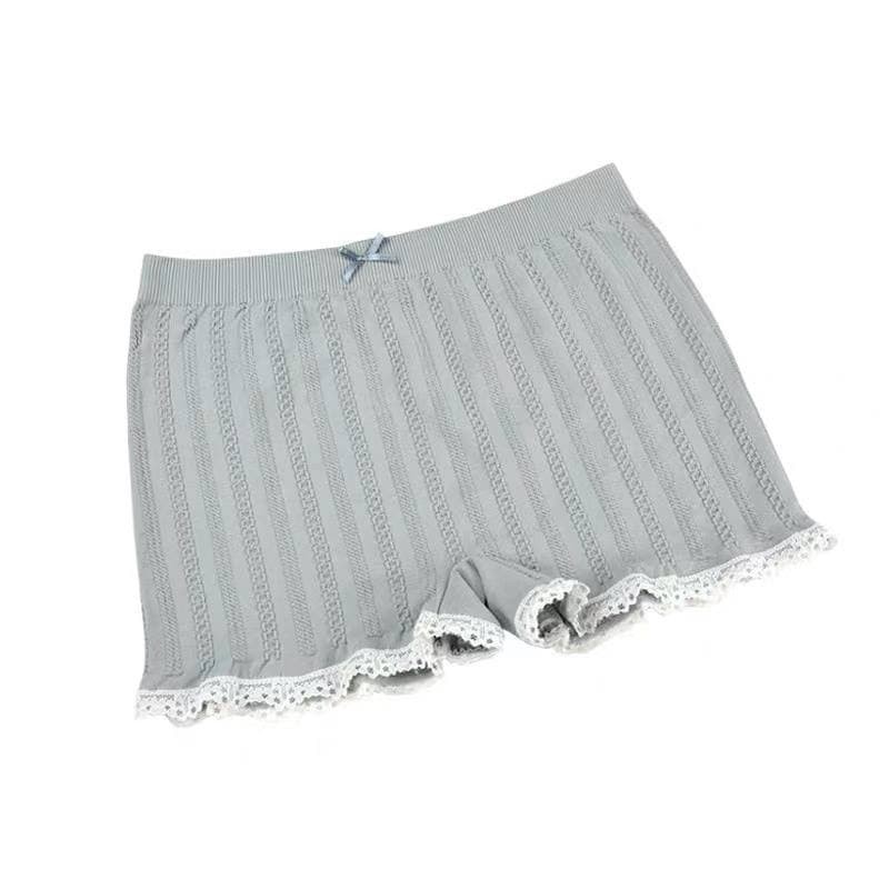 Short Pants Wanita Motif Garis Warna Polos Celana Dalam BoyShort Fashion Wanita Waist Seamles CD33