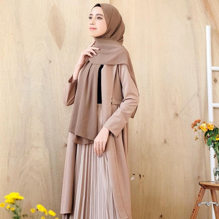 Vika Cardy Long Outer Kardigan Wanita Oversize Bahan Waffle Premium Terlaris 2022 Cardigan Panjang Wanita Muslimah Kekinian