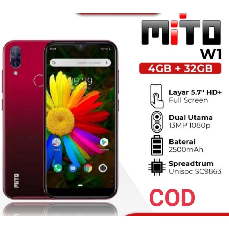 HP MITO A36 W1 RAM 4GB ROM 32GB DUAL SIM LTE 4G
