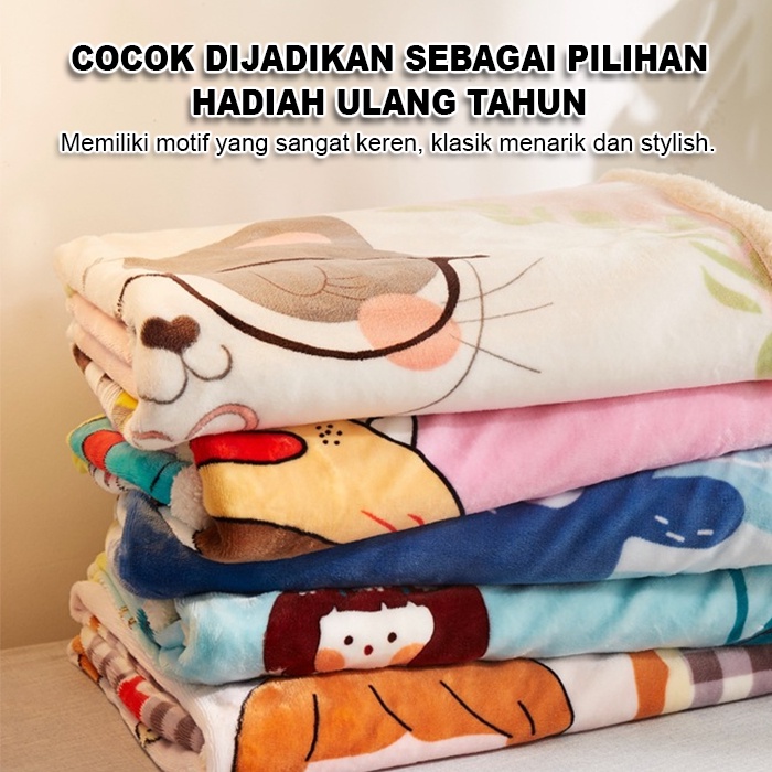 Selimut Anak Karakter Lucu Dan Halus Ukuran 140cmx100cm 100% Polyester - FK450