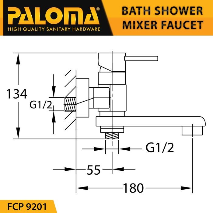 PALOMA FCP 9201 Keran Mixer Bathtub Shower Mandi Panas Dingin Kran Air