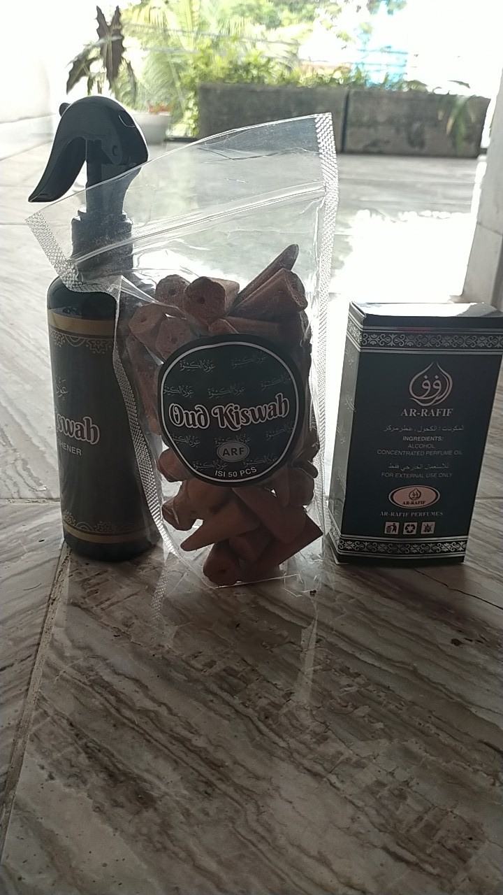 Paket Manja 6 Parfum Pengharum Ruangan Arab 250ml Oud Kiswah Minyak Spray 35ml Dan Buhur Kerucut