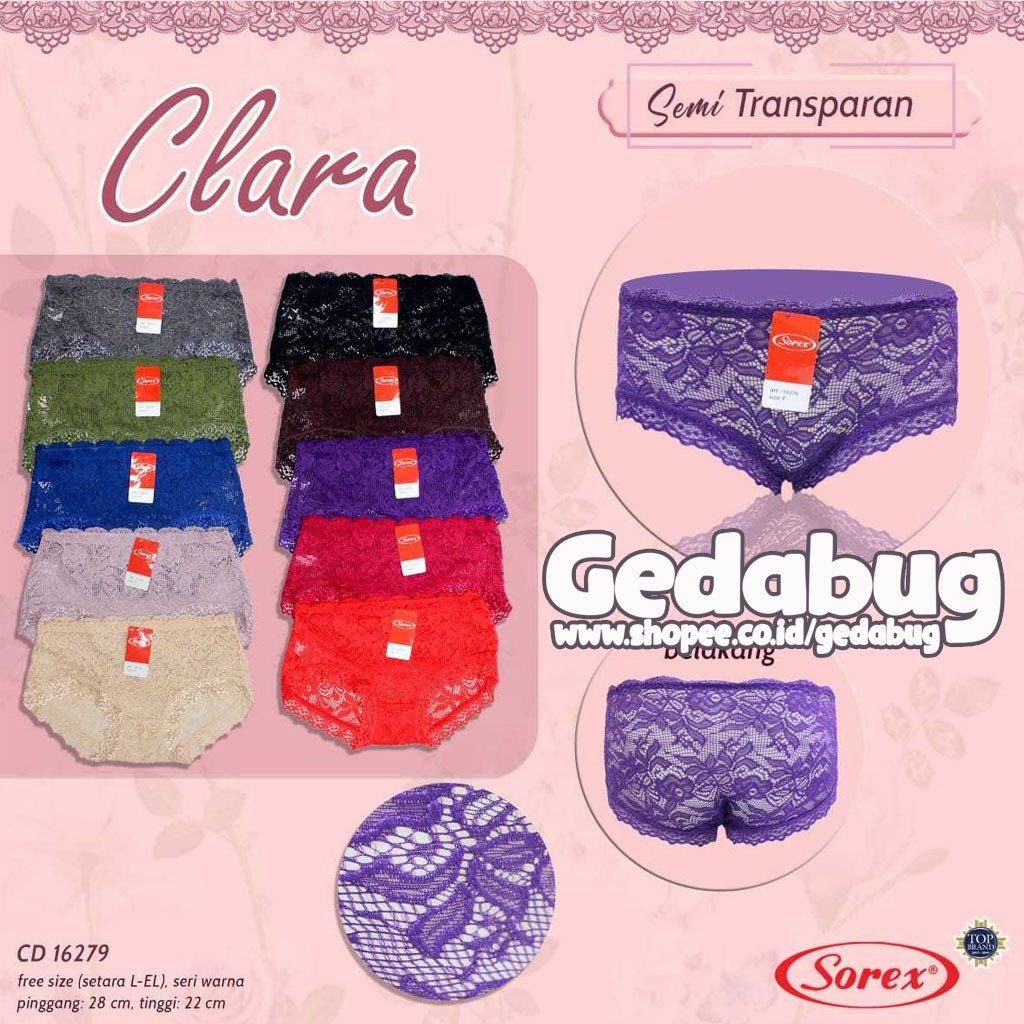 CD Wanita Sorex 16279 Renda Cantik | Celana dalam wanita dewasa Motif Cantik &amp; Sexy | Gedabug