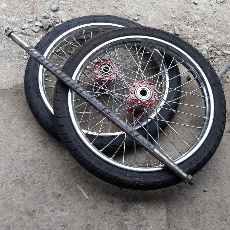 Roda Gerobak Ring 17 inch 1set Jari Jari Motor Roda Gerobak Dorong