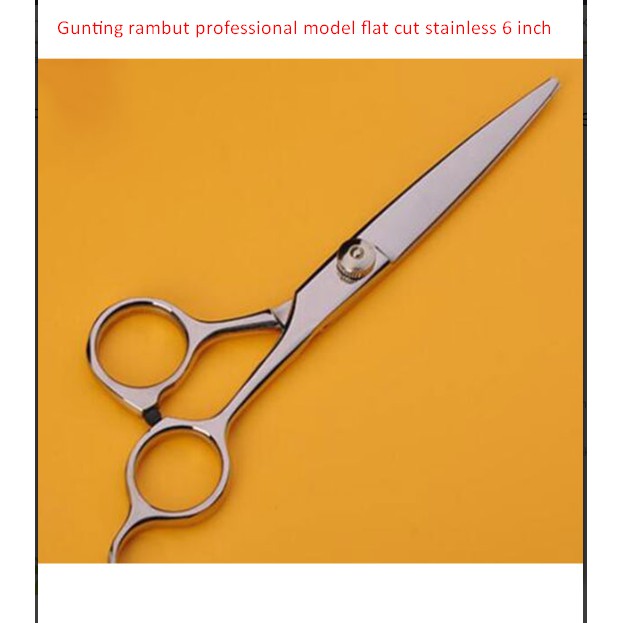  Gunting  rambut  professional model  flat cut stainless 6 