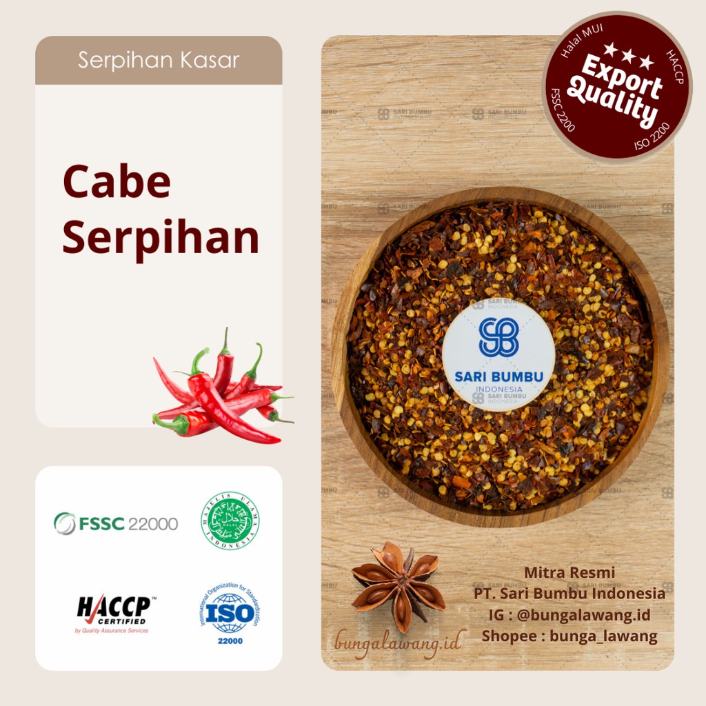 

Cabe Serpihan / Red Chili Granule 250gr