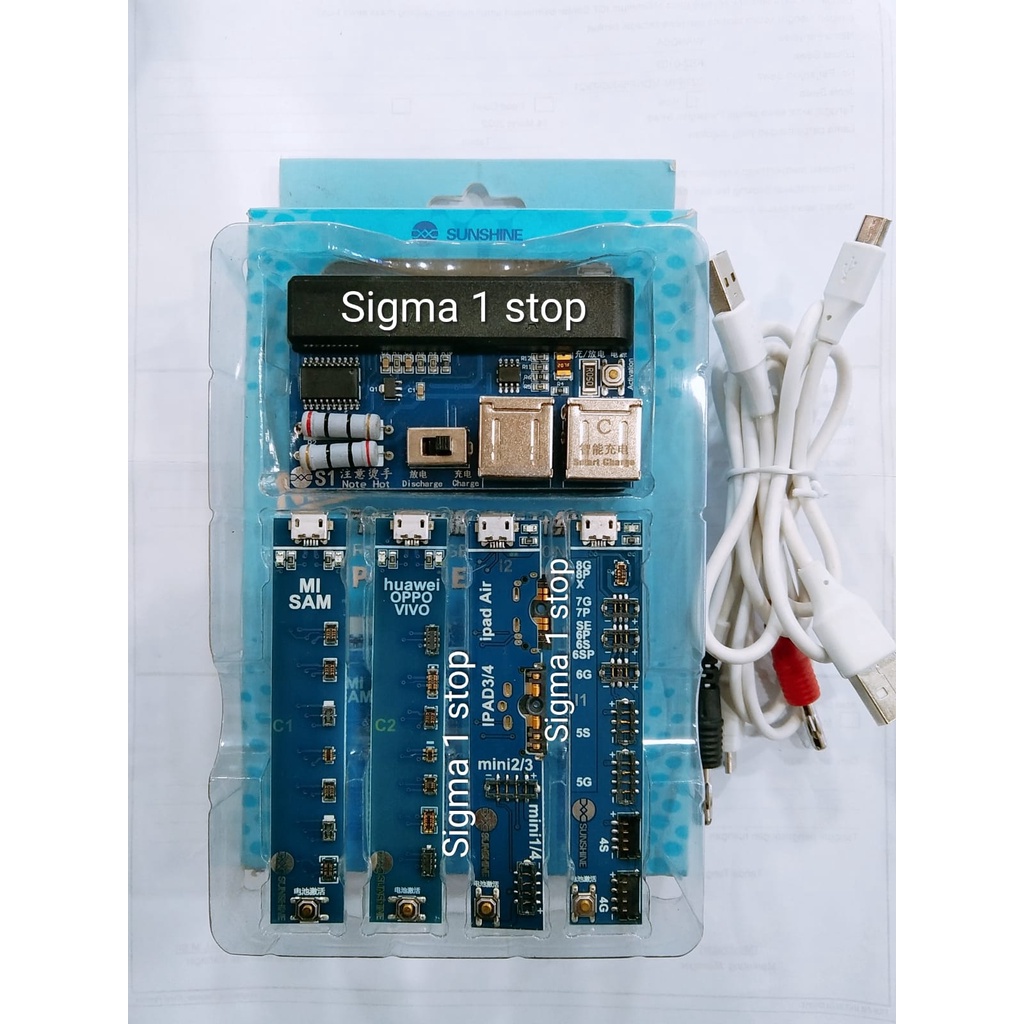 UNIVERSAL CHARGE ACTIVATION SUNSHINE SS-909  DESKTOP BATERAI TANAM HP 2 IN 1 ANDROID + IPH   CHARGER