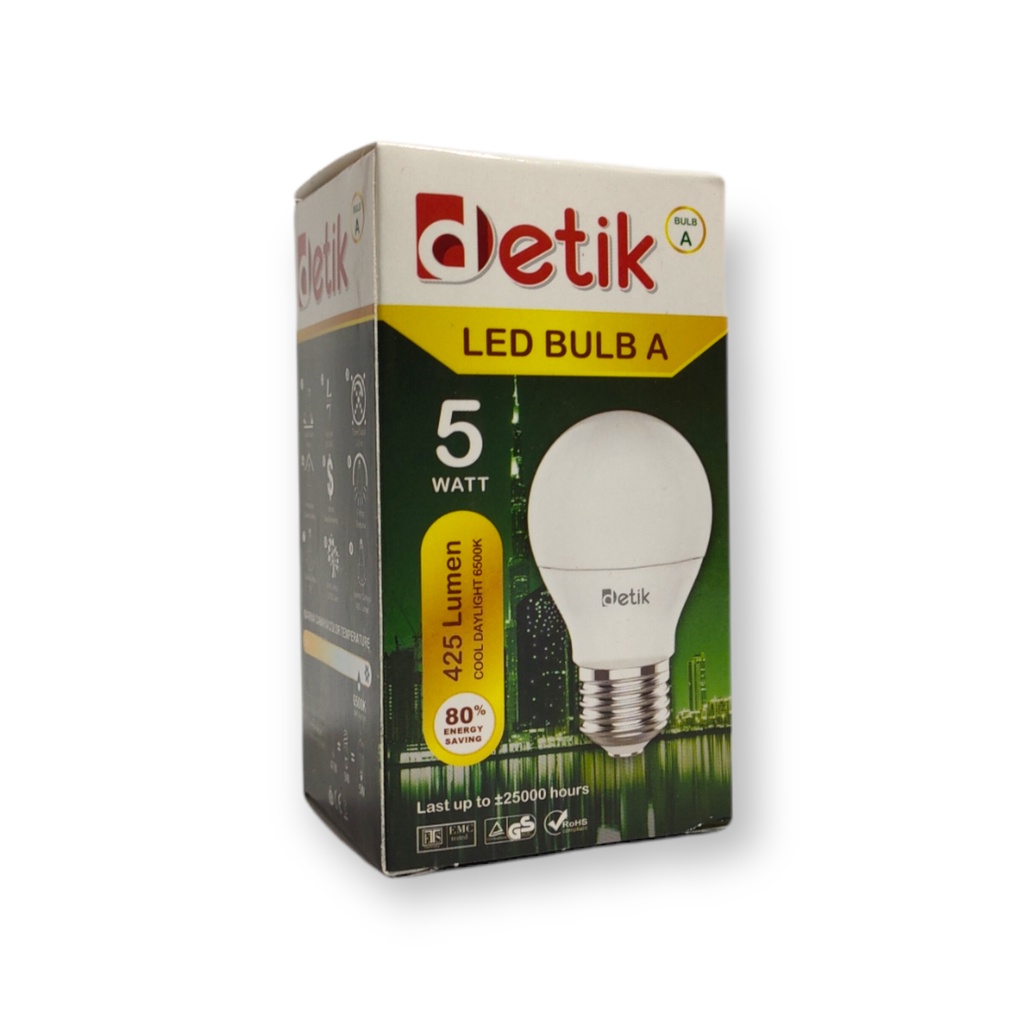 DETIK Lampu LED Bulb 5 Watt - Cahaya Putih (Garansi 1 Tahun)