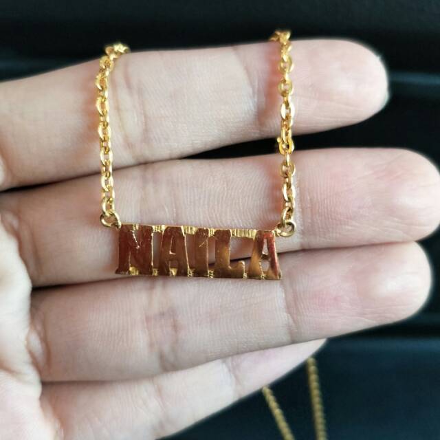Kalung emas asli kadar 700 request nama pesanan