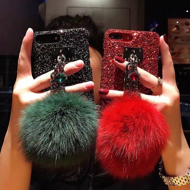 Case Glitter pom-pom Y50 Y30 Y30i V19 V17 Y19 Y17 Y15 Y12 V15 V15pro Y91 Y93 Y95 V11 V9 V5 V5S