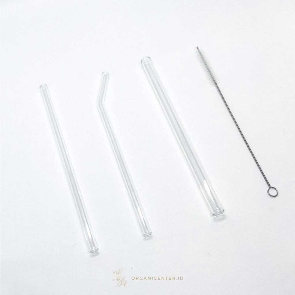 Sedotan Kaca Glass Straw Clear Bening  Estetik Eco Friendly Transparan Zero Waste Reuseable