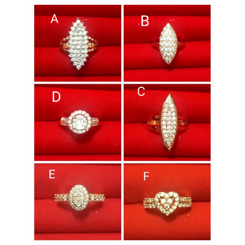 SAC45. Cincin xuping wanita lapis emas dgn mata zircon