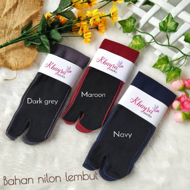 [12 PASANG] KAOS KAKI JEMPOL POLOS TAPAK HITAM