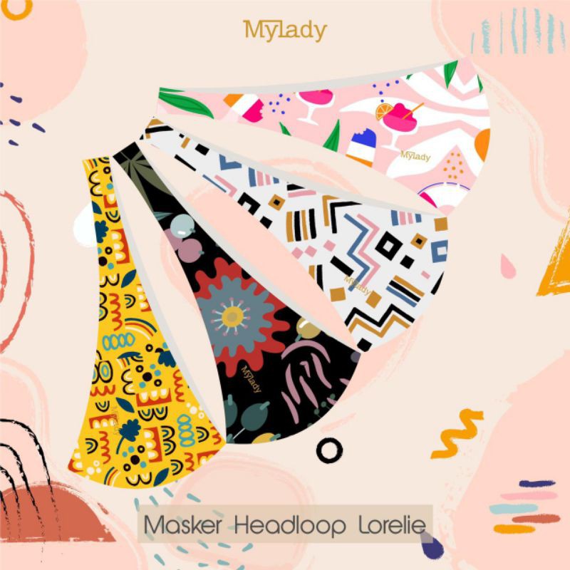 Mylady Hijab MASKER HEADLOOP MARBELA BERTIN FLOWER MONO