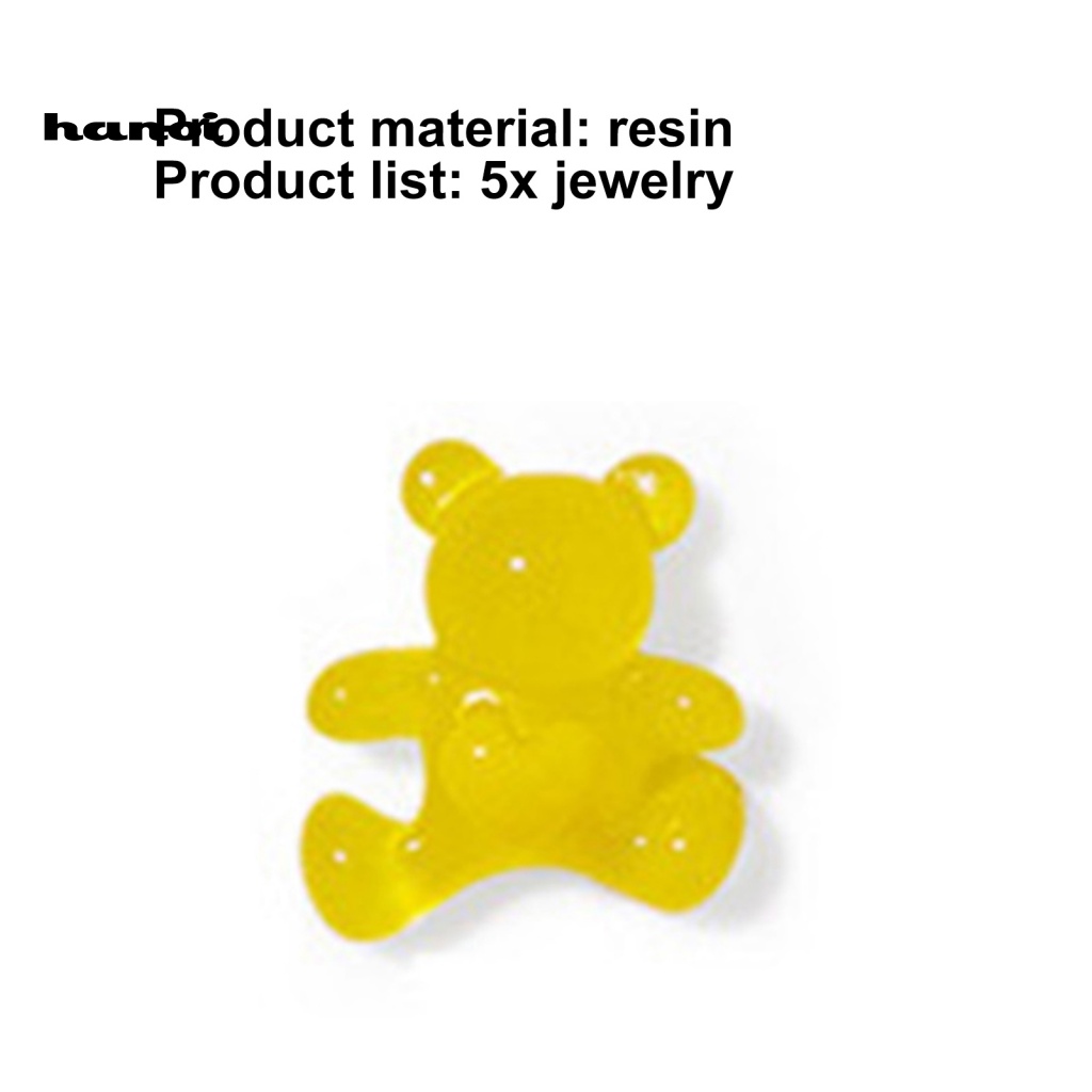 Han_ 5Pcs / Set Ornamen Pita Bahan Resin Tanpa Bau Untuk Dekorasi Nail Art / Manicure DIY