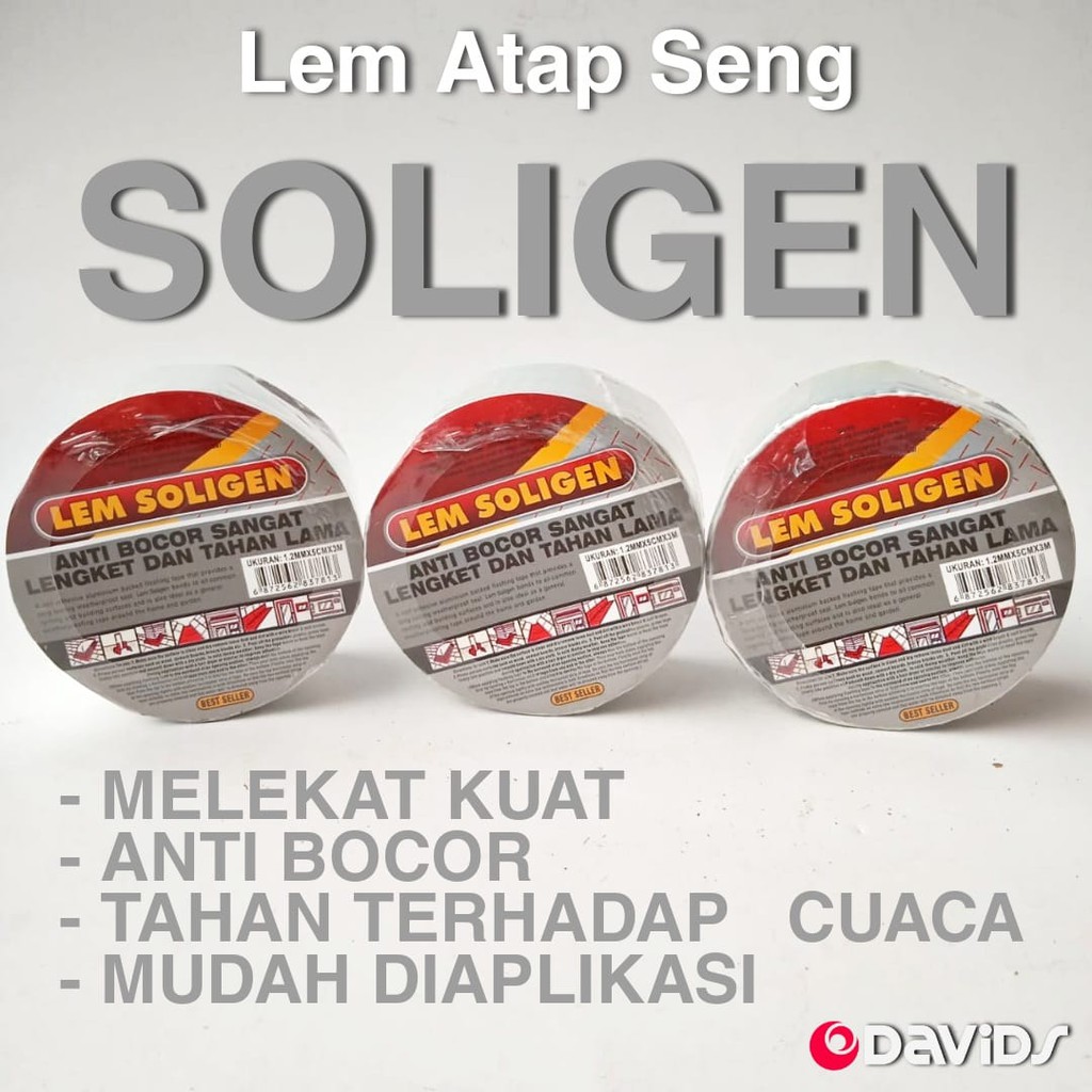 Soligen Isolasi Anti Bocor Lakban Waterproof Lem Seng Aluminium Alumunium Foil