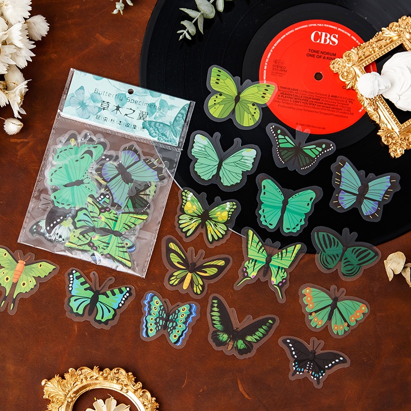 40pcs Stiker Butterfly Bahan PET Anti Air Untuk Dekorasi DIY