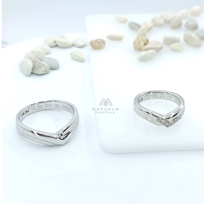 Cincin Perak 925 Sepasang / Cincin Silver 925 Couple MT017 - Bisa Request Model Cincin - Cincin Nika