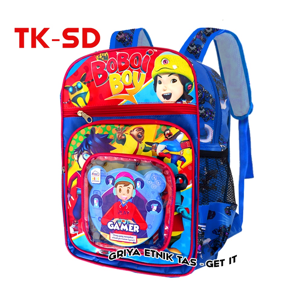 Tas Sekolah Anak Laki Laki SD FREE BOTOL MISTING Boboiboy Transformers Tobot