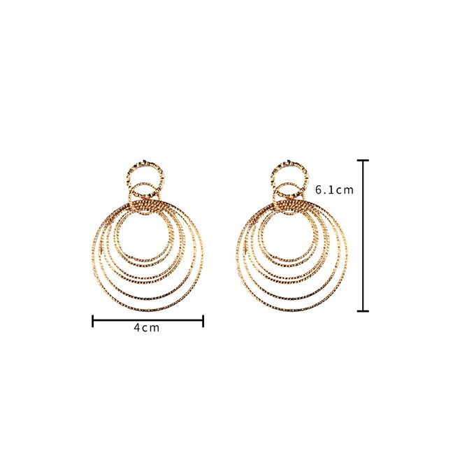 LRC Anting Tusuk Fashion Color Ring Shape Decorated E9777