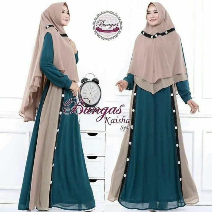 DN GAZA SYAR'I  Dress Muslim Fashion Wanita Setelan Syari Hijab Muslimah Simple (Dapat Gamis & Khima