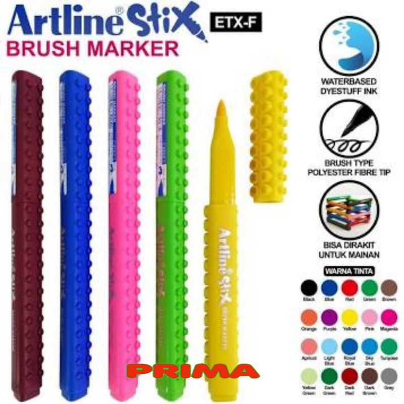 

BRUSH PEN ARTLINE STIX SPIDOL WARNA UNTUK MENGGAMBAR DAN LETTERING / KALIGRAFI