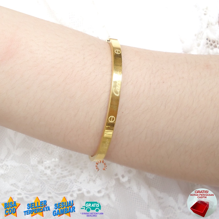 Lovelybutik - Gelang Bangle Titanium Fashion Wanita Korea Bracelet Jewelry K4nela