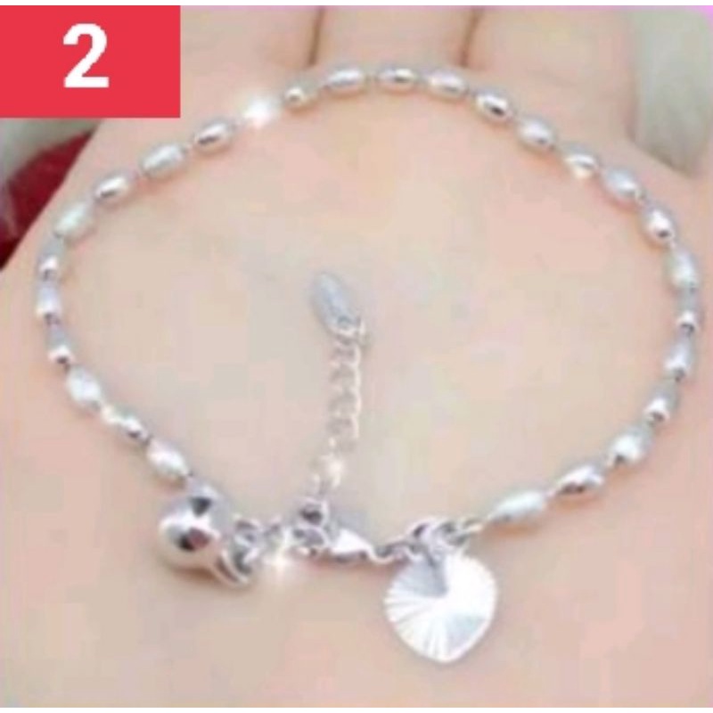 Gelang tangan rantai wanita titanium anti karat lapis emas 22 K tersedia warna silver dan gold pilihan