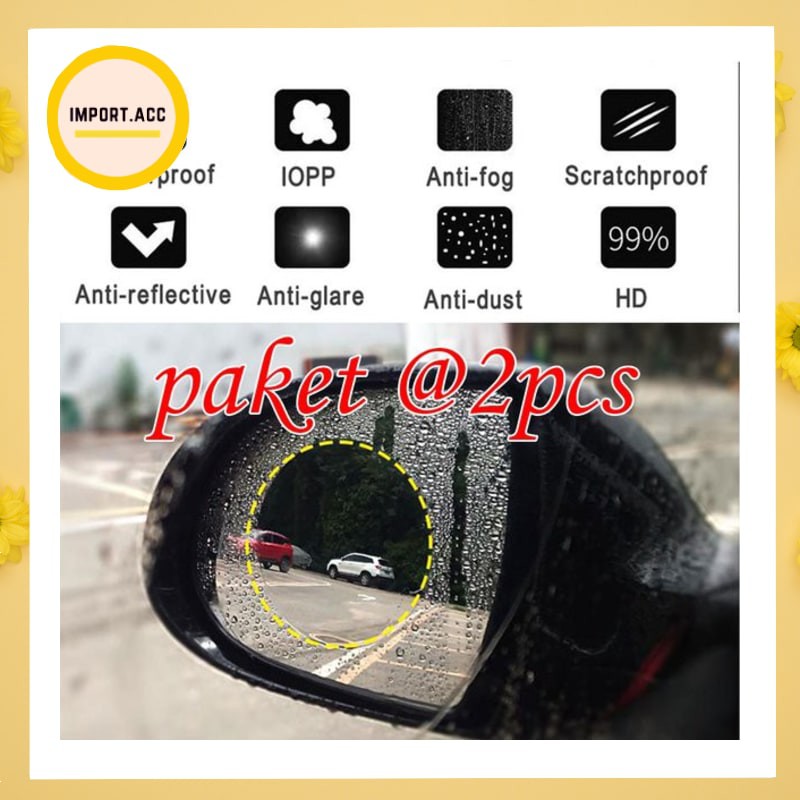 Stiker Anti Air Embun ScreenGuard Kaca Spion Mobil Fog RainProof Film [IMPORT]