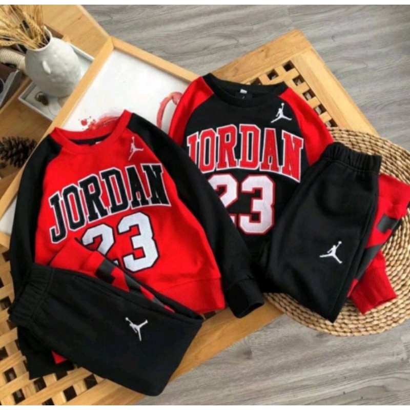 SETELAN SWEATER JORDAN BORDIR 23 ANAK/PAKAIAN ANAK LAKI-LAKI DAN PEREMPUAN