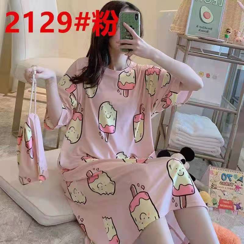 New Daster Jumbo Piyama Murah Import Piyama Import Wanita Daster Wanita Sleepwear Import free pouch-3