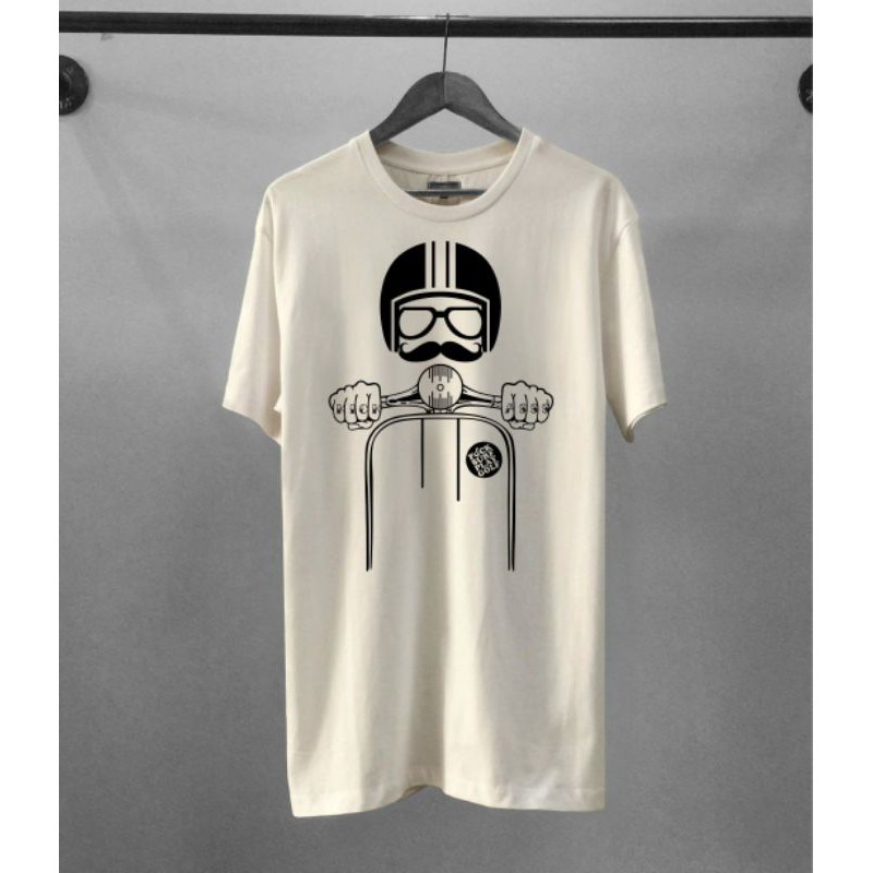 T-SHIRT BAJU KAOS DISTRO/KAOS KEREN/KAOS MURAH ANIMASI VESPA PUTIH