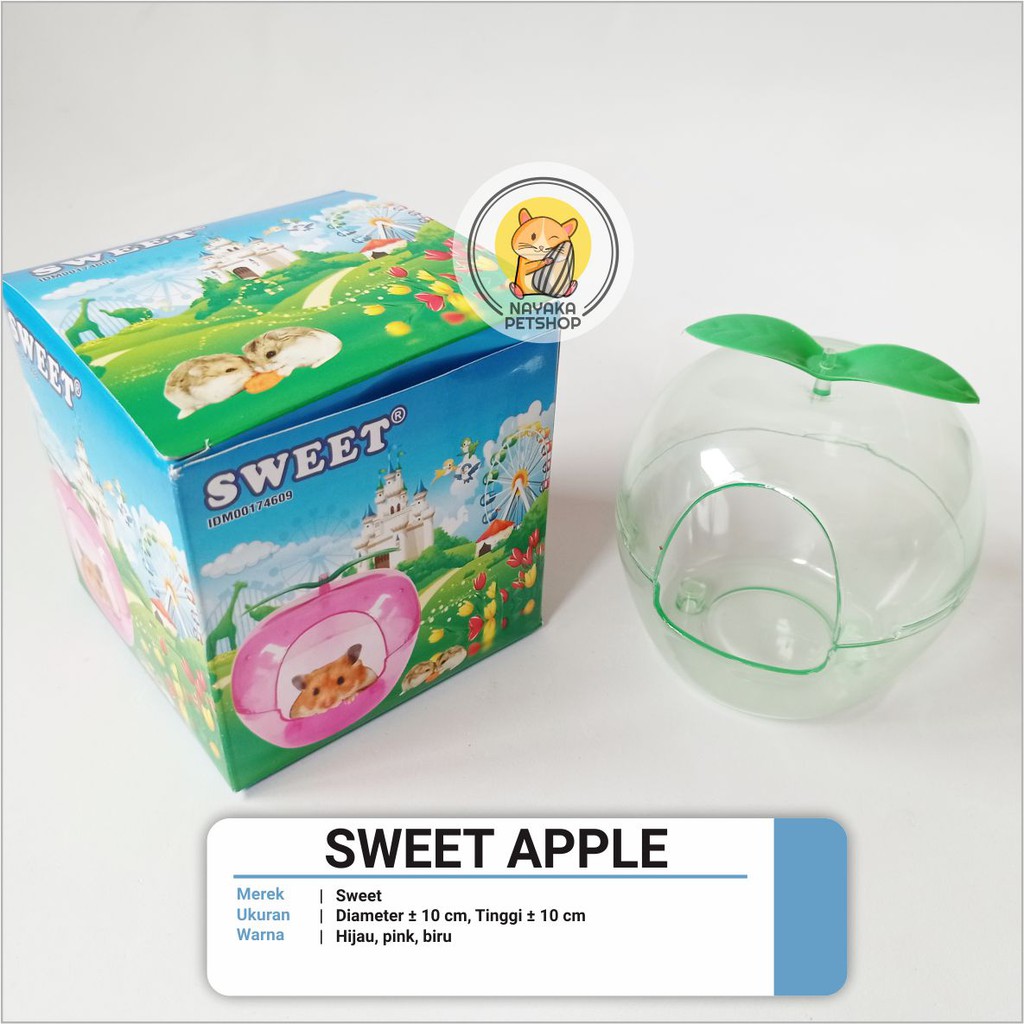 Sweet Apple Tempat Mandi Pasir Hamster mainan Rumah Hewan