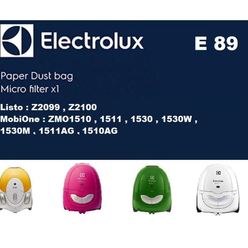 Electrolux Paper Dust Vacuum Cleaner E89 Mobione ZMO1510 Listo Z2100 Kantong Debu ZMO 1510 Z 2100 Filter Bag