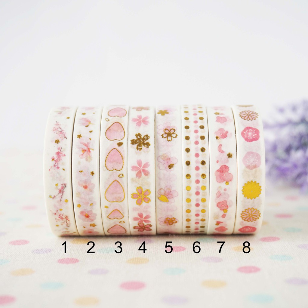 

Pink and Gold Foil Washi Tape 7mm X 3m