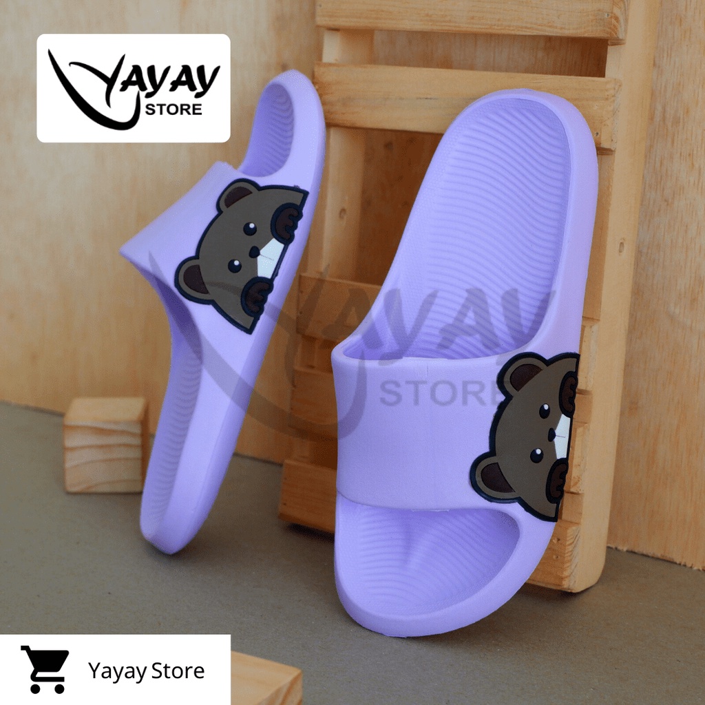 Sandal Slop Eva Anak-Anak Perempuan Warna Warni Ringan Letur Anti slip dan Anti air