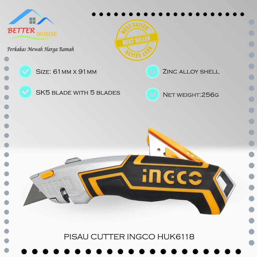 

Pisau Cutter Multifungsi INGCO HUK6118 YOG