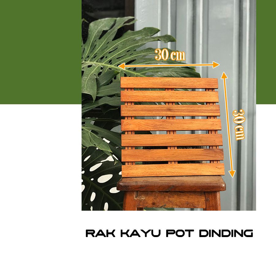 Hiasan pot tempel dinding kayu / Dekorasi pot bunga / Stand bunga / Hiasan taman / Garden