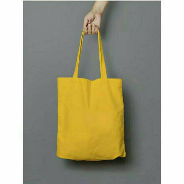 Totebag kanvas hitam Resleting