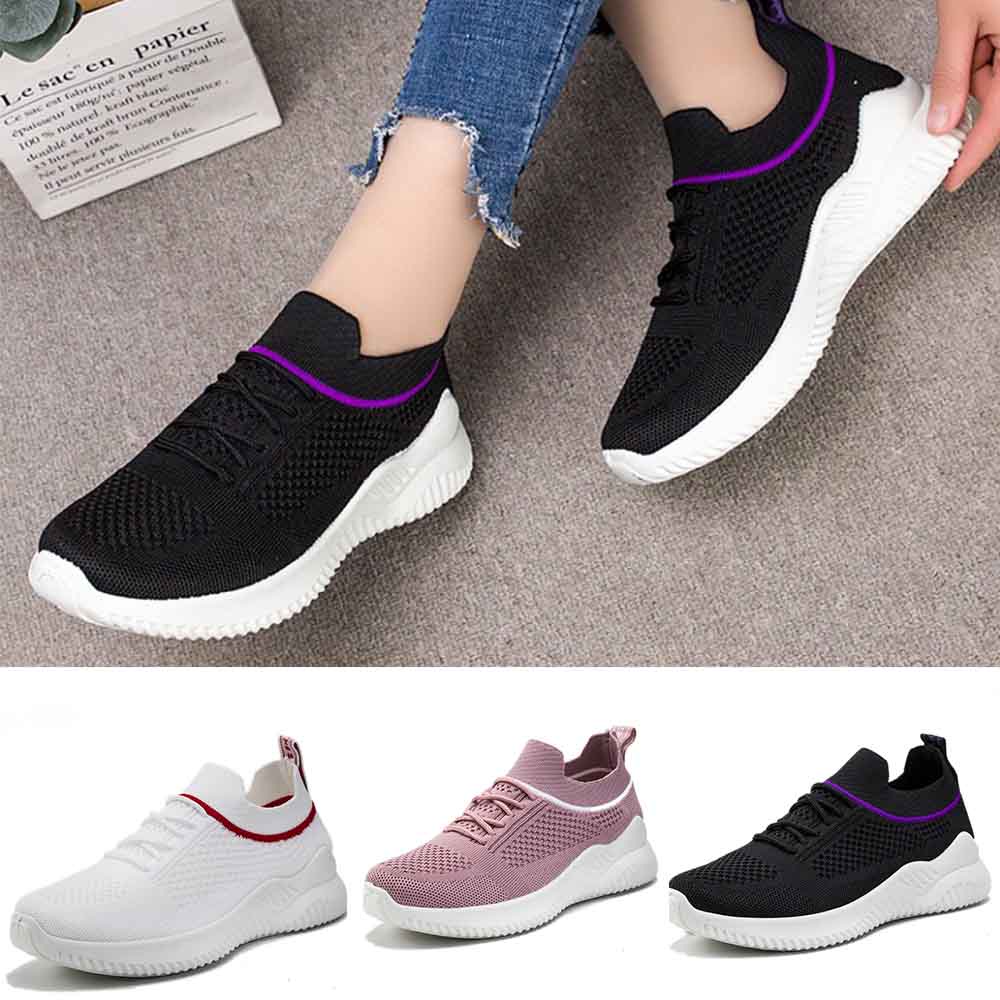 Sepatu wanita tidak licin sneakers 2022 Sepatu olahraga rajutan terbang sports shoes