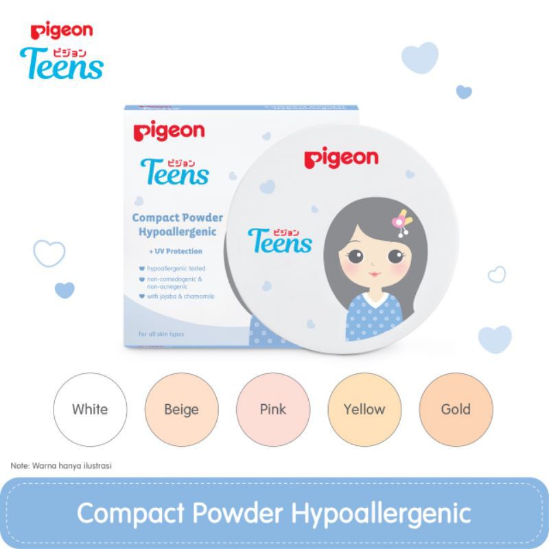 PIGEON Teens Compact Powder + UV Protection 14Gr / Bedak Padat Remaja BPOM