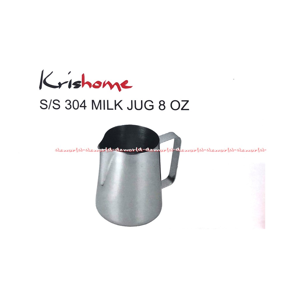 Krishome Milk Jug 236ml Teko Susu Wadah Susu Untuk Coffe Art Tempat Susu Untuk Coffee Shop Acepresso Takaran Susu Kopi