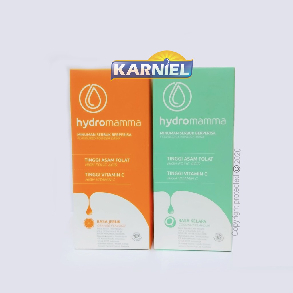 2 BOX Hydromamma COCONUT ORANGE Asam Folat Vitamin C Hydromama Hydro Mamma Mama Hamil Promil ASI