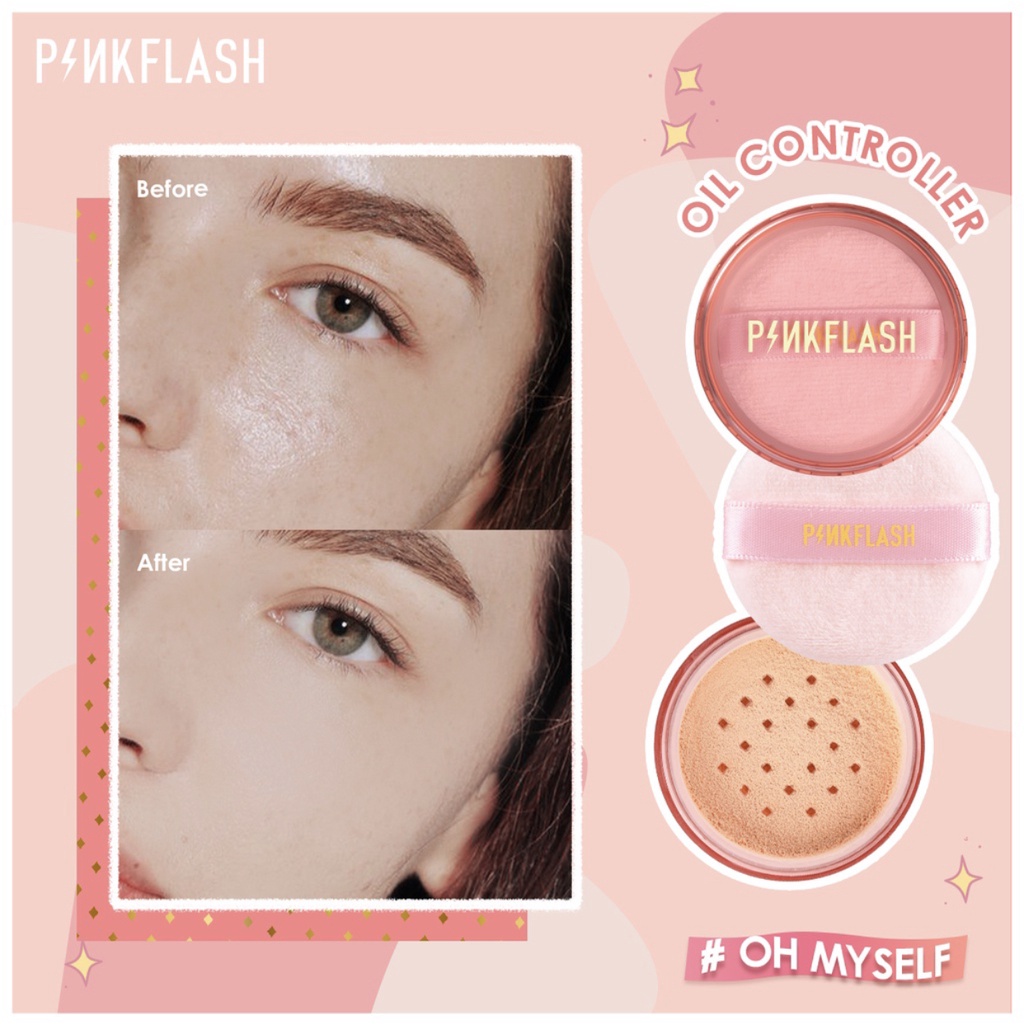 PINKFLASH OhMySelf Oil Controller Loose Powder Matte Loose Setting Powder All Day Lasting 3 Colors