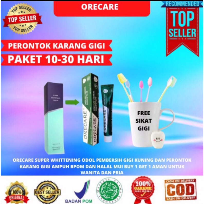 Orecare Teeth Tooth Paste Super Whitening Tiens Original Obat Pasta Penumbuh Pemutih Pembersih Peron